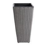 Rattan Square Plant Pot Grey
