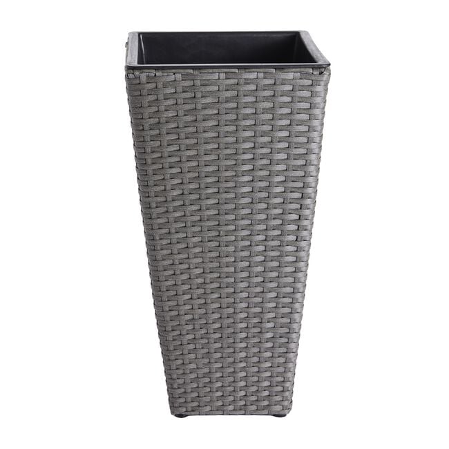 Rattan Square Plant Pot Grey
