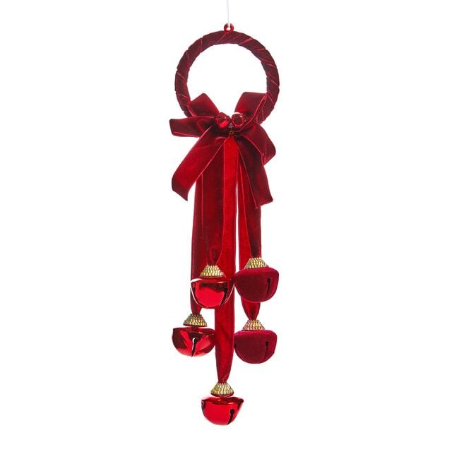 Red Velvet Bells Hanging Tree Decoration