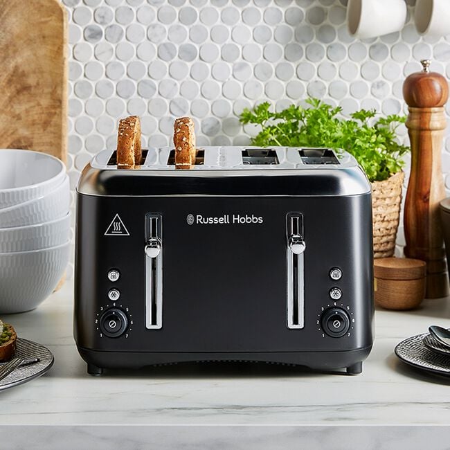 Russell Hobbs Addison Black 4 Slice Toaster