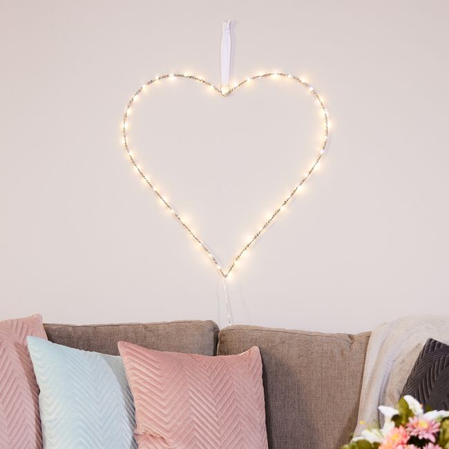 60cm Glitter Heart Copper Wire