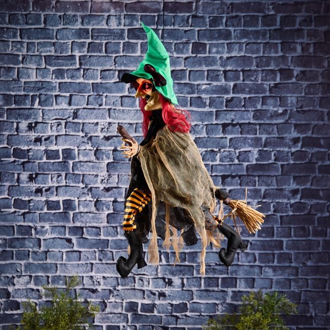 90cm Hanging Witch with Broomstick
