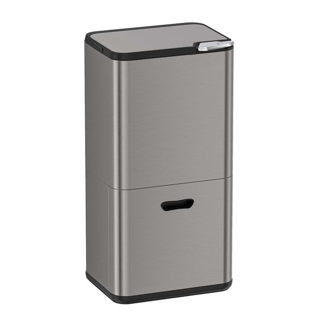 NORDHAUS 60L DOUBLE STACKED PLATINUM Grey Recycling Bin