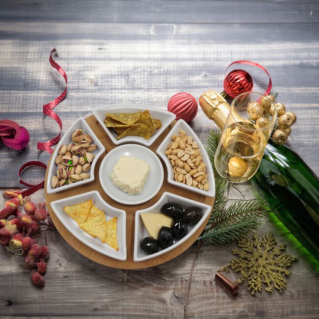 The Jolly Sleigh Dip Tray with Lazy Susan