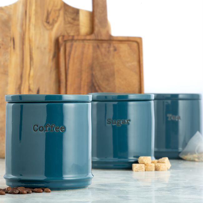 Price & Kensington Set Of 3 Canisters - Teal