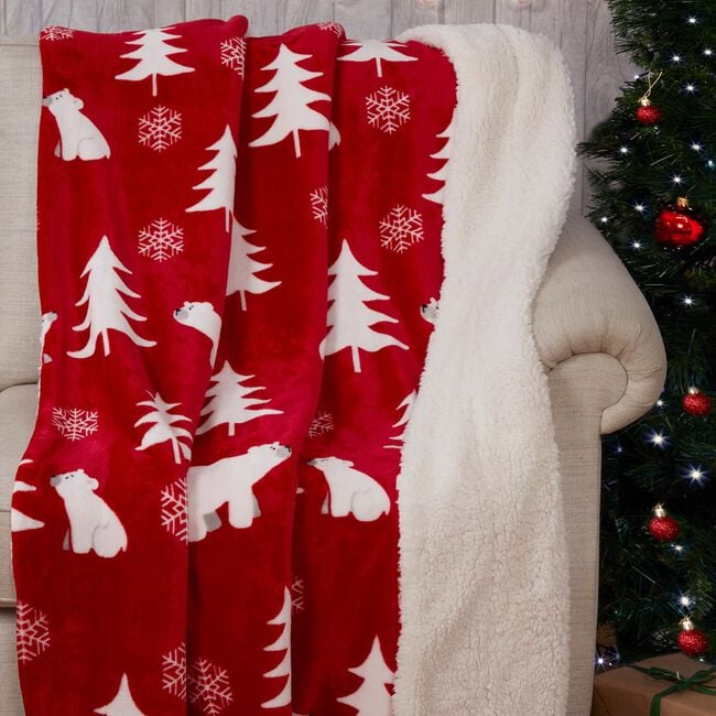 Ruane Polar Bears Sherpa Throw 127cm x 152cm 