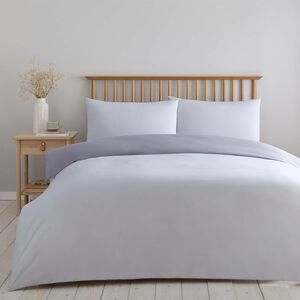 SINGLE DUVET COVER Luxury Percale Silver/Grey