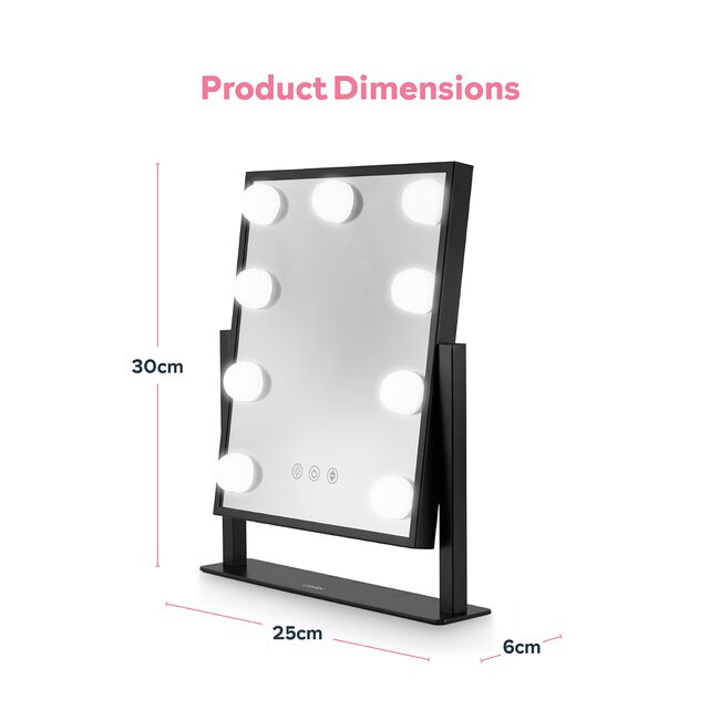 CARMEN HOLLYWOOD 9 BULB BLACK Vanity Mirror