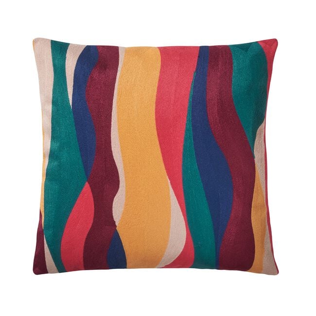 Crewel Wave Cushion 45cm x 45cm - Multi