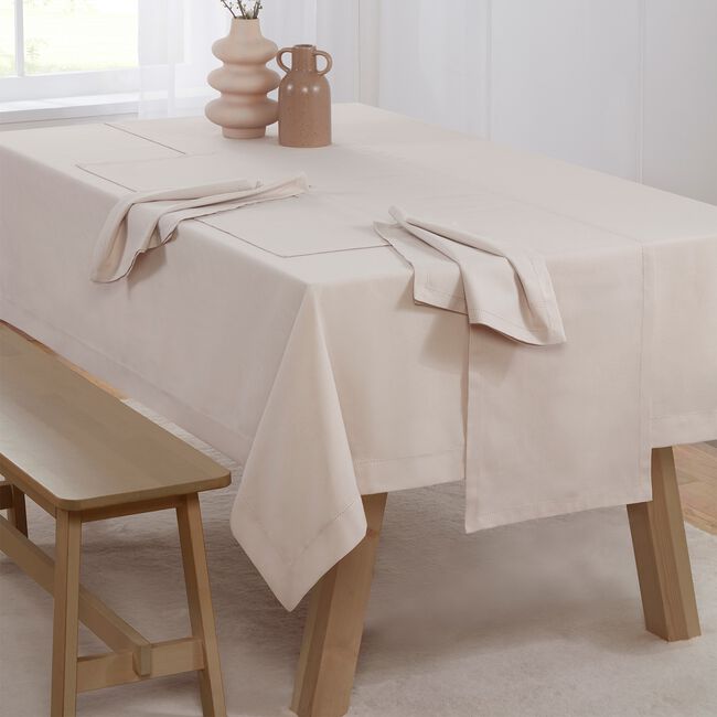 Dobby Stitch Grey Table Cloth 160x230cm