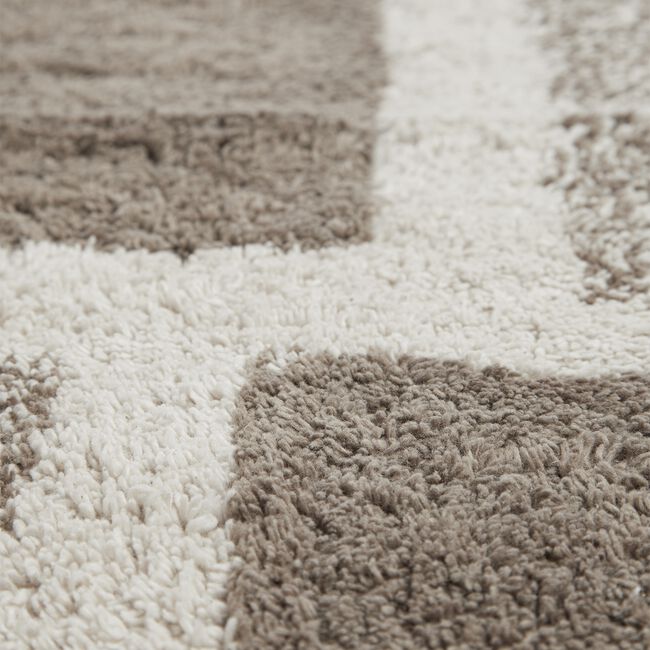 Squares Natural Bath Mat 50cm x 80cm