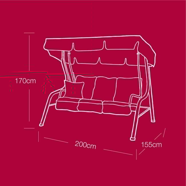 100GSM 3 Seater Swing Chair Cover 