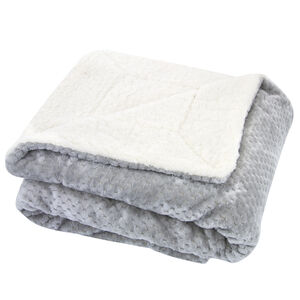 Nicole Day Waffle Sherpa Ice Grey Throw 130cm X 17 083295