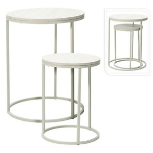 White Side Table Set of 2
