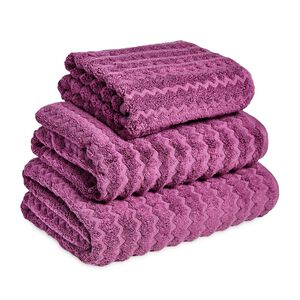 BAMBOO CHEVRON ZERO TWIST 650GSM PLUM Hand Towel