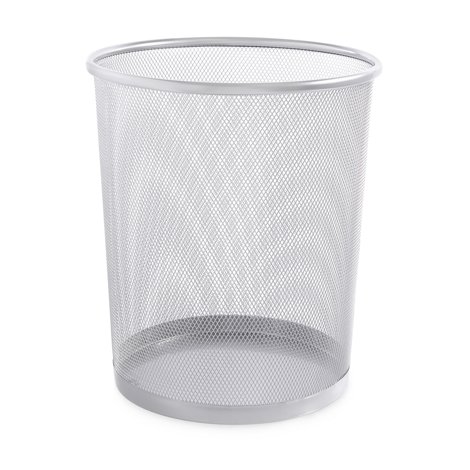 Large Mesh Waste Paper Bin Silver Home Store + More
