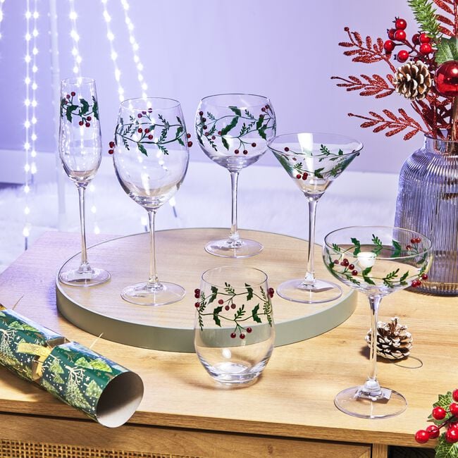 The Jolly Sleigh Holly Leaves Berries Tumbler