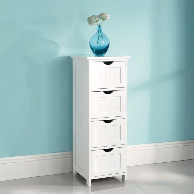 Porto Bathroom Cabinet Storage with 4 Drawers