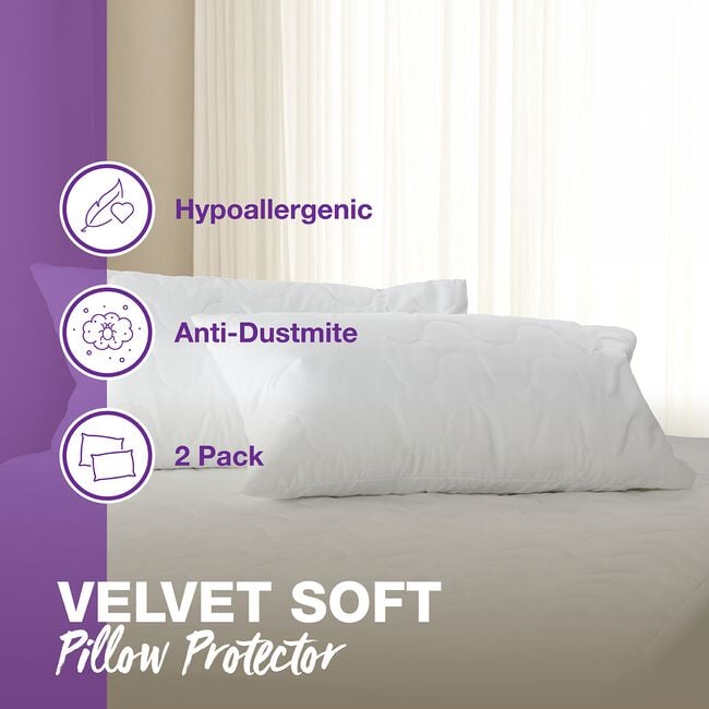 Velvet Soft Pillow Protector Pair