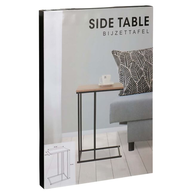 Side Table With Black Metal Frame