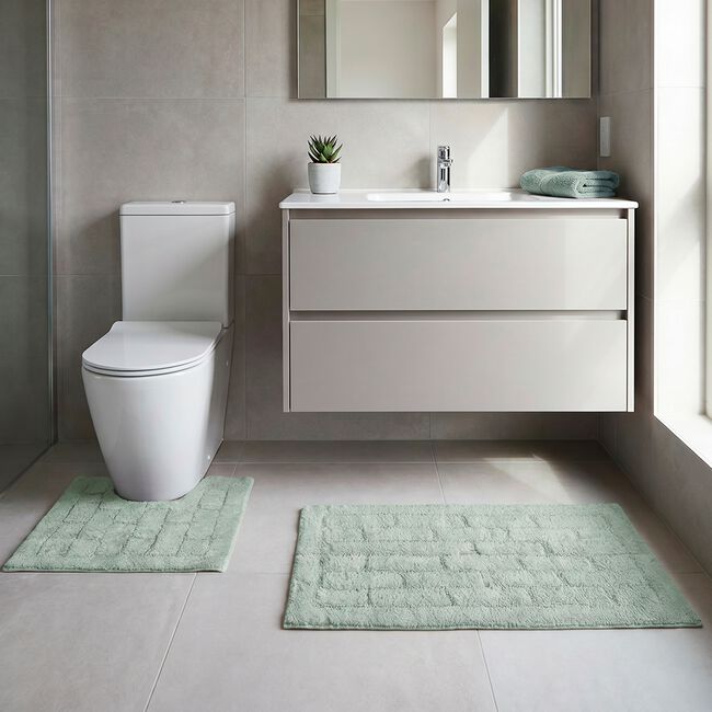 COTTON BRICK DUCK EGG 50x80 Bath Mat