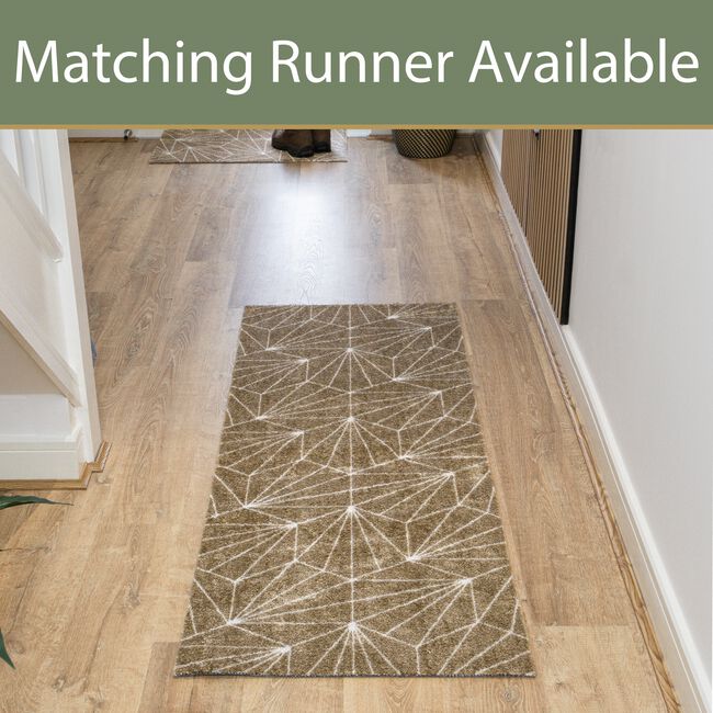 JVL Geo Brown Mega Mat 50cm x 75cm