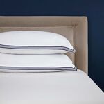 Oxford Pillowcase Pair Tripoint Border Navy 500TC