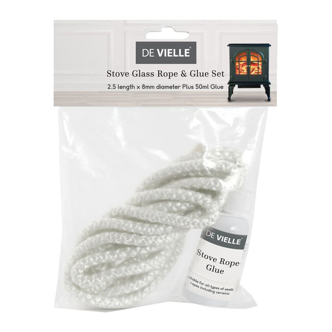 De Vielle Stove Glass Rope & Glue Set