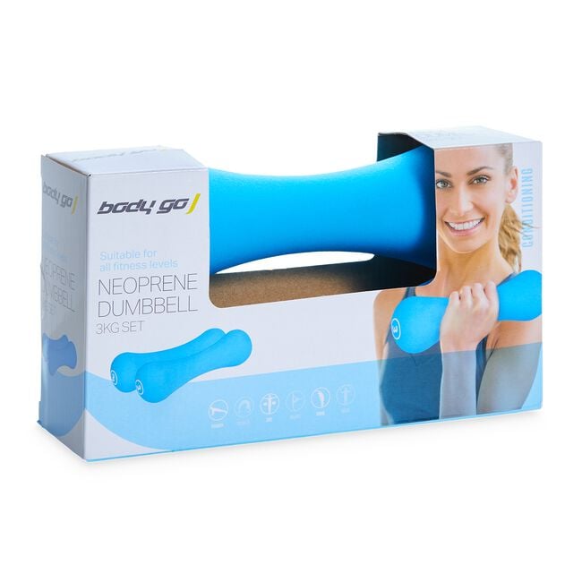 Body Go Neoprene 3kg Dumbbell Set