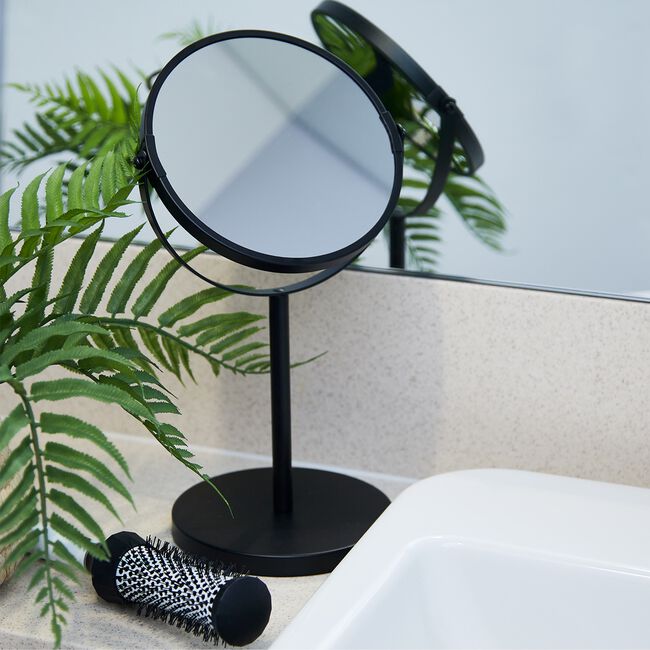 Visage Black 5X Round Cosmetic Mirror