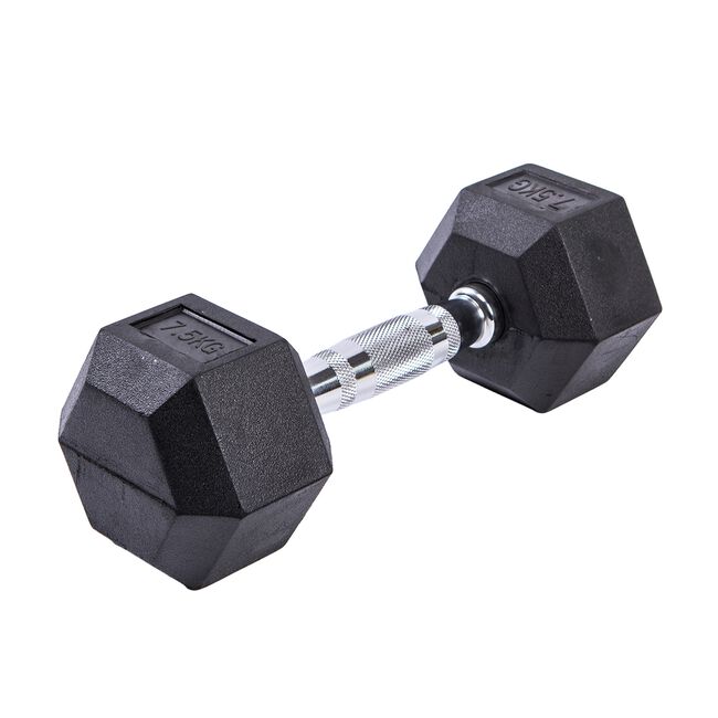 Body Go Rubber Hex Dumbbell 7.5kg