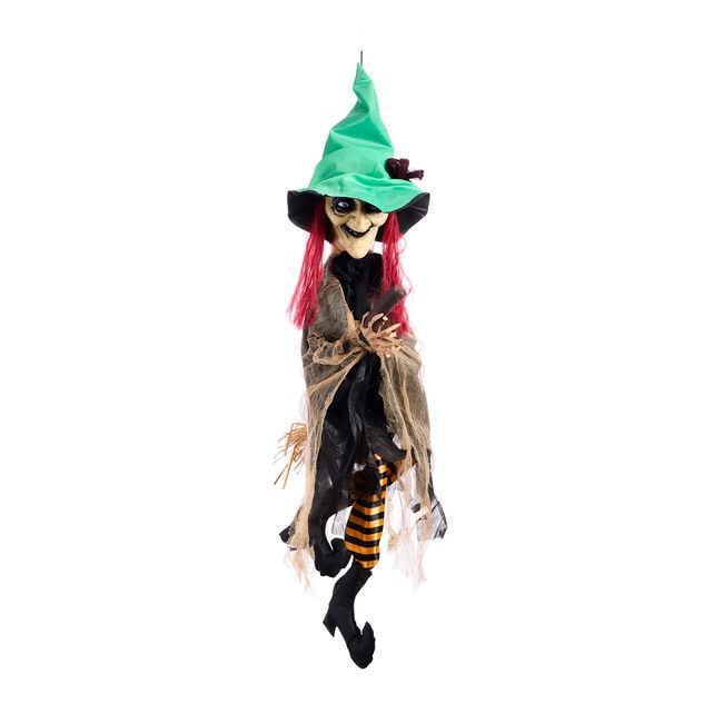 90cm Hanging Witch with Broomstick