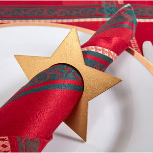 Star Napkin Ring Holder 6 Pack - Gold