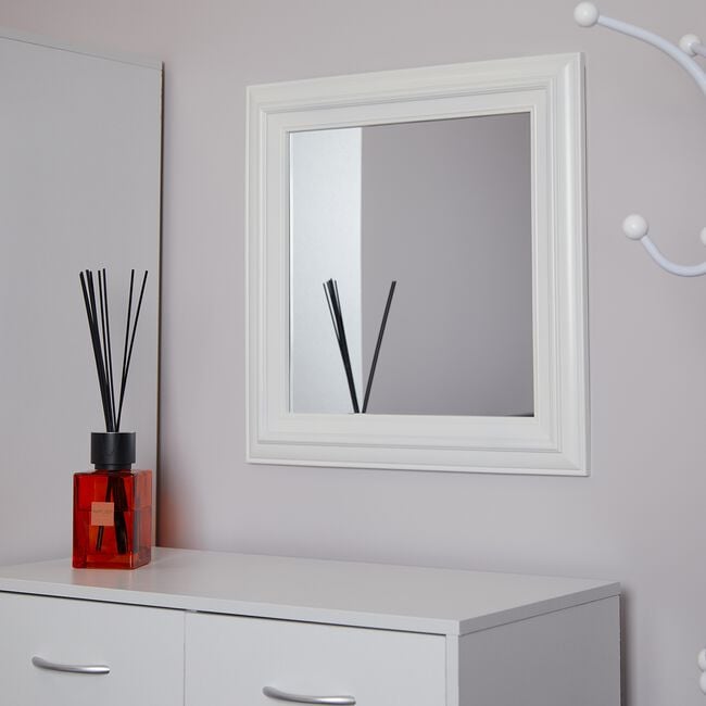 Westbury White Square Mirror 56cm