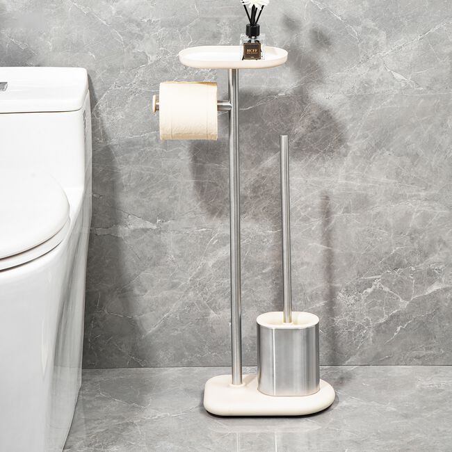 Nordhaus Beige Toilet Roll And Brush Holder