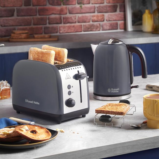 Russell Hobbs Colour Plus Grey 2 Slice Toaster