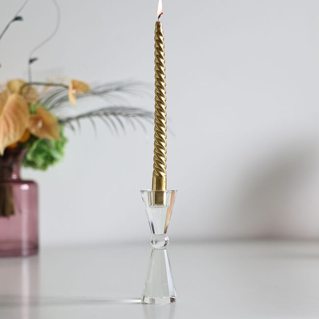 Cashel Living Crystal Dining Taper Candle Holder
