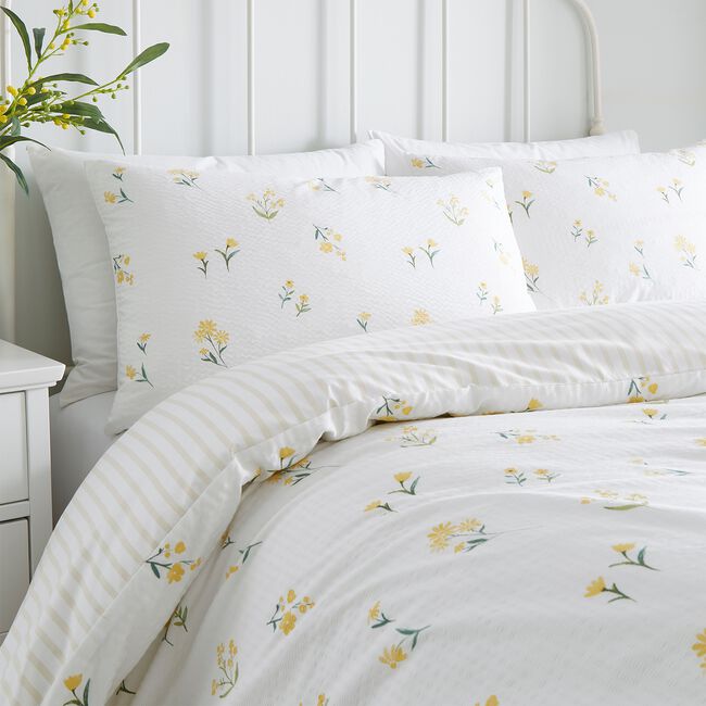 KING SIZE DUVET COVER Dreams & Drapes Ditsy Floral Seersucker