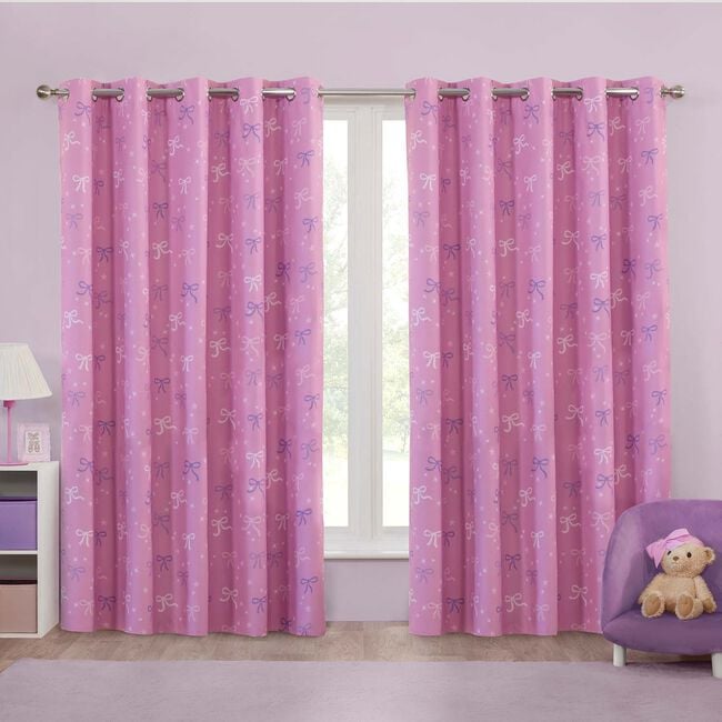 BLACKOUT OMBRE BOWS 66x54 Curtain
