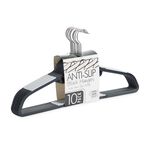 Skinny 10 Pack  Black Hangers with Anti Slip