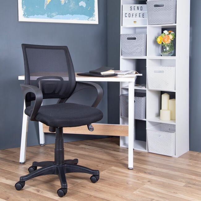 Lecaree Swivel Office Chair - Netted Back