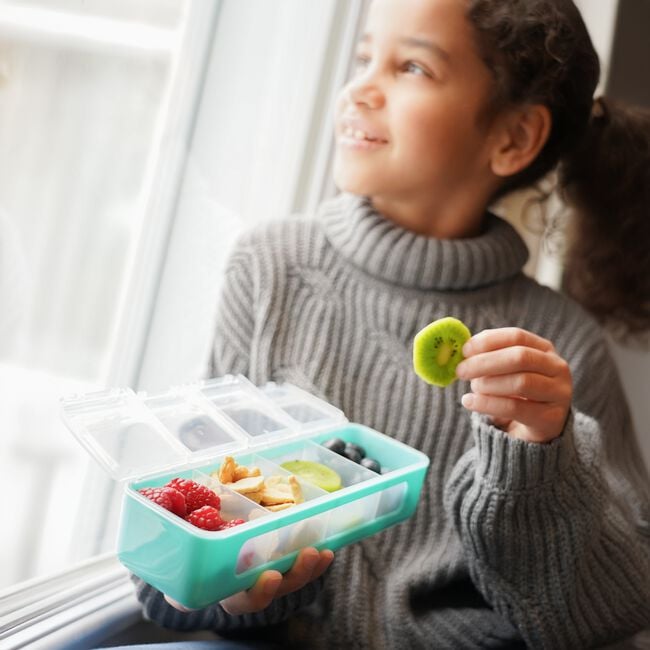 Melii Blue & Green 4 Compartment Snackle Box Set