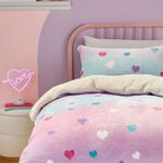 SINGLE DUVET COVER Bedlam Cosy Ombre Heart Multi