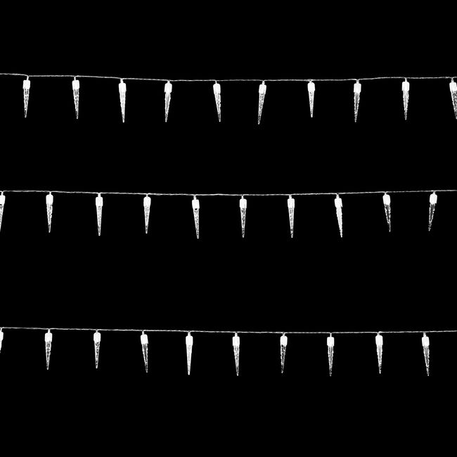 100 White Icicle Sculpture String Lights