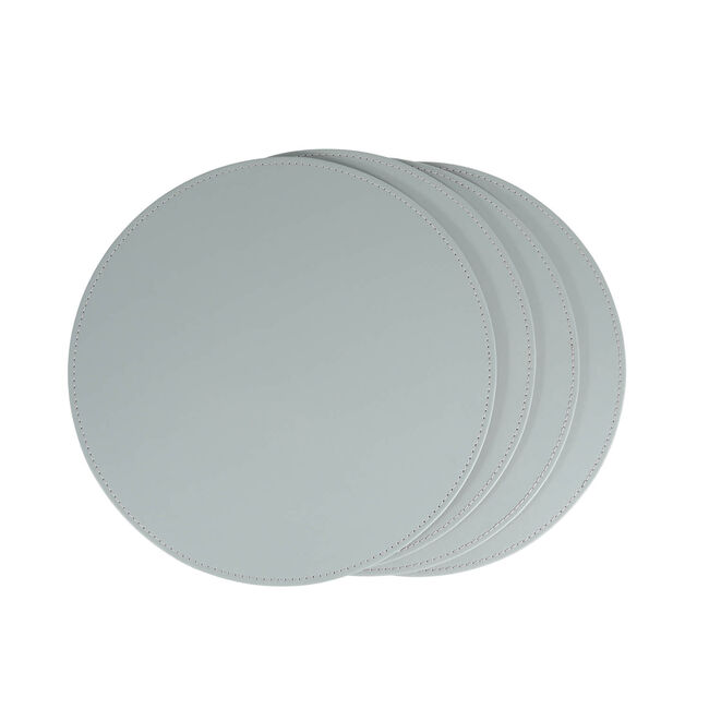 Reversible Round Placemats 4 Pack - Grey & Blush