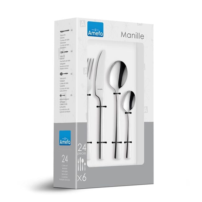 Amefa Manille Mirror 24-Piece Cutlery Set
