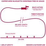 224 LED Wall Silhouette Christmas Tree Lights