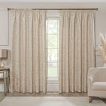 PENCIL PLEAT FLORAL JACQUARD SAND 66x 54 Curtain