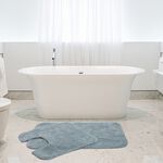 2 Piece Cotton Plain Dye Aquamarine Bathroom Set