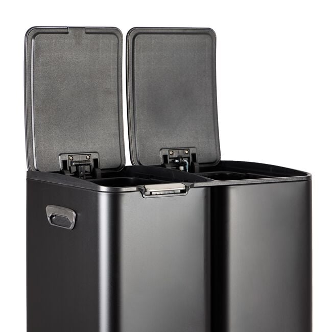 NORDHAUS BLACK TRIPLE COMPARTMENT 60L RECYCLING Bin